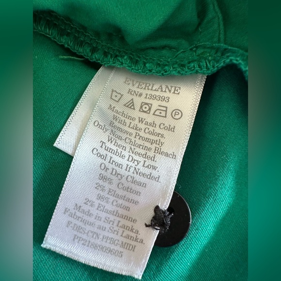 Everlane Paperbag Tank Dress Organic Cotton Removable/Adjustable Straps Green LG - Picture 16 of 16